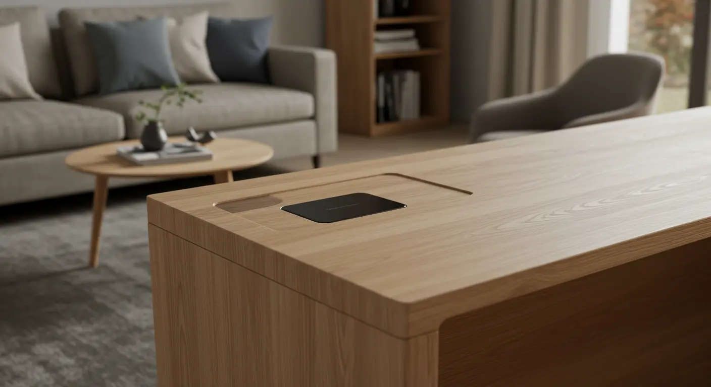 Multifunctional furniture with built-in charging station.