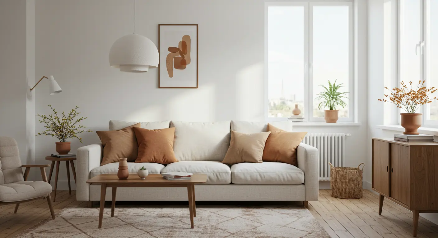 Neutral palette and natural light in a minimalist space