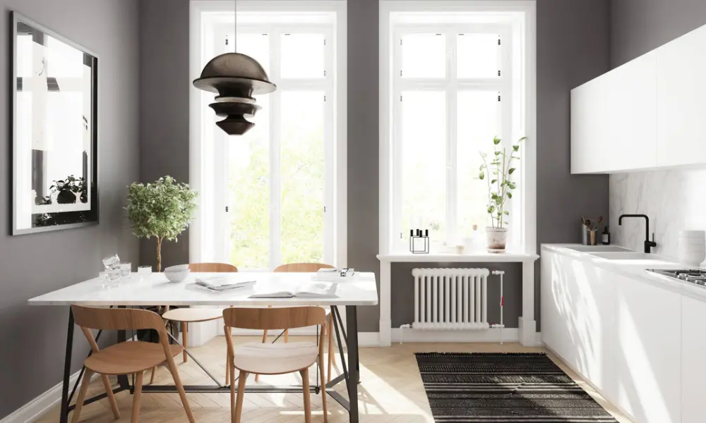 kitchen illuminated with natural light and minimalist fixtures