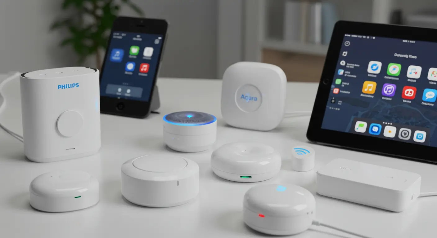 Smart devices compatible with Zigbee and Wi-Fi organized minimally