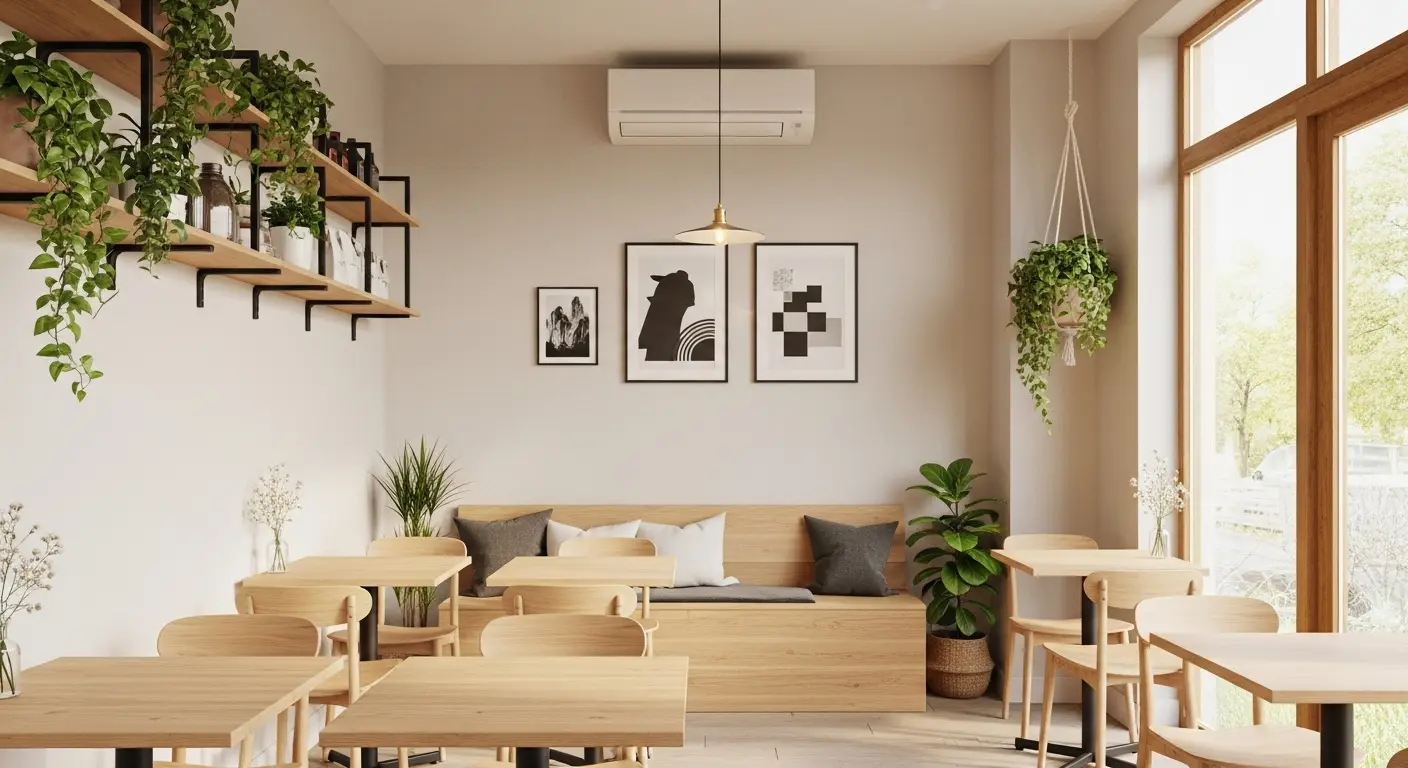 Benefits of minimalist design in a small and welcoming coffee shop.