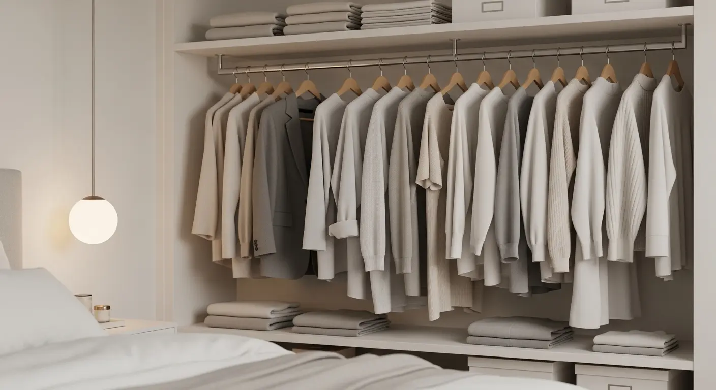 Selection of versatile pieces for a minimalist capsule wardrobe