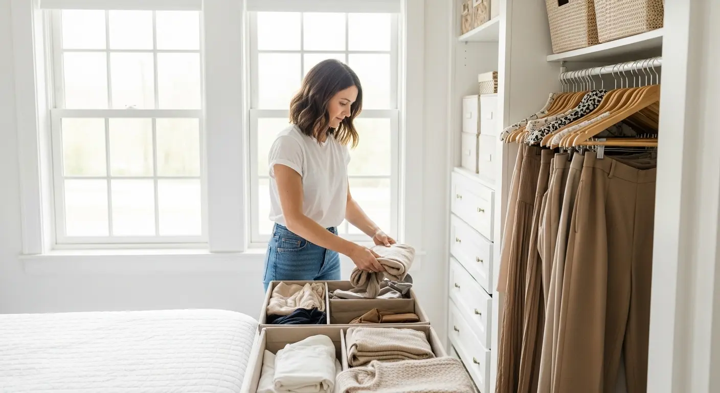 Space planning to assemble a minimalist capsule wardrobe
